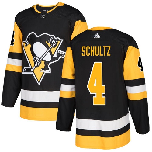 Adidas Men Pittsburgh Penguins #4 Justin Schultz Black Home Authentic Stitched NHL Jersey